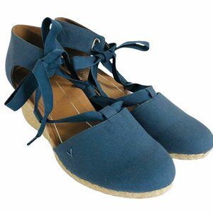 VIONIC Kaitlyn Espadrille blue  Wedge ribbon ties